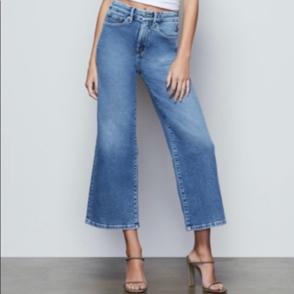 NWT Good American Palazzo Crop Wide Jeans Size 10/ 30